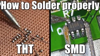 How to Solder properly  Throughhole THT amp Surfacemount SMD [upl. by Musser]