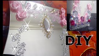 DIY Bling Bling  Luxus Spiegel easy selber machen [upl. by Aibonez]