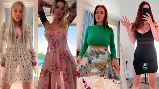 😱Transparent Dress Challenge😱4K Girls Without Underwear 31 [upl. by Lirpa]