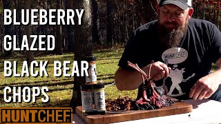 Black Bear Chops with Blueberry Glaze  wildflavor  eatwhatyoukill  HuntChef Seasonings [upl. by Etiam]