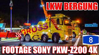 🟡 A8 BERGUNG LKW 🟡  ▶️ Footage Sony PXWZ200 4K XDCAM ◀️  Firma GROSS [upl. by Ococ]