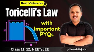 6 Torricellis Law of Efflux  Fluid Mechanics  11th Physics neet cbse umeshrajoria [upl. by Airat]