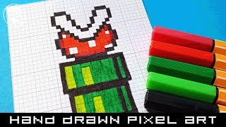 Hand Drawn PIXEL ART Speedpaint  How to draw a Piranha Plant Mario Bros pixelart speedpaint [upl. by Samau]