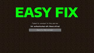 How To Fix Not Authenticated with Minecraft net Failed to Connect to the Server [upl. by Kreda]