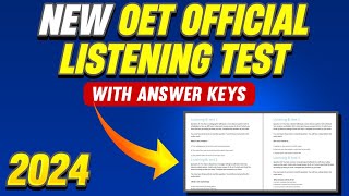 OET Official Listening Test 2024 With Answer Key For Doctors amp Nurses [upl. by Cati]