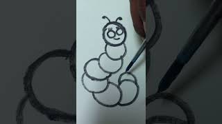 Rainbow Caterpillar Drawing Coloring for Kids Toddlers  Learn Animals and Colors [upl. by Killy]