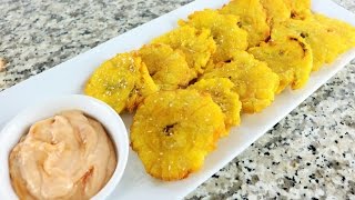 Receta de Tostones con MayoKetchup y Ajo en Polvo [upl. by Onitselec]