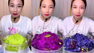 ASMR QIAN ICE EATING WITH MATCHA POWDER [upl. by Notsreik]