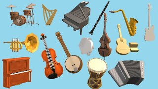 APRENDE LOS INSTRUMENTOS MUSICALES Y SUS SONIDOS 🎷🎺🎸🪕🎻🎹 VIDEO PARA NIÑOS [upl. by Werdnaed]