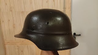 M42 BEADED LUFTSCHUTZ POLIZEI Stahlhelm German helmet Unboxing and Review Special 1000 Subscribers [upl. by Allecsirp]