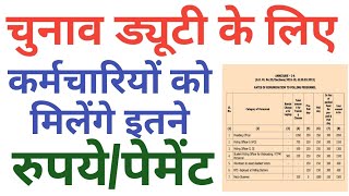 PAYMENT FOR ELECTION DUTY TO GOVT EMPLOYEES जानिए किसको मिलेगा कितना पैसा Election Duty Payment [upl. by Pump]