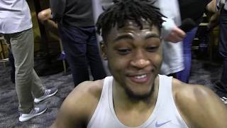 BlueGoldNewscom WVU Basketball Derek Culver Kansas Postgame 011919 [upl. by Donoho]