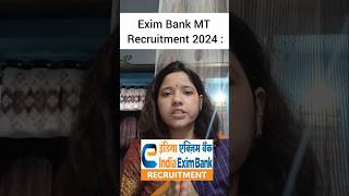 Exim Bank Recruitment 2024 [upl. by Arnie]