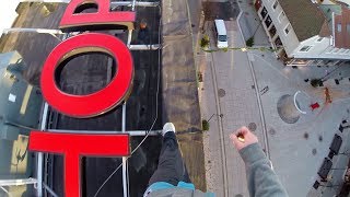 POV Rooftop GoPro Parkour 3rd person tail mount [upl. by Nekcarb]