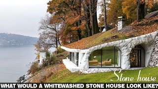 Discover the beauty of the whitewashed natural stone house on the lake shore [upl. by Cassandre]