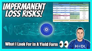 Cardano DeFi Tips on Yield Farming  Impermanent Loss Calculator 🧮 [upl. by Bristow698]