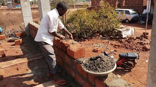 Laterite stone from cutting process to wall placing [upl. by Lavella]