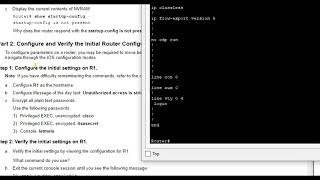 Packet Tracer 1014  Configure Initial Router Settings [upl. by Kermie]