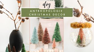 Recreating Anthropologie Christmas Decor  bottle brush trees wood bead garland ornaments [upl. by Akyeluz760]