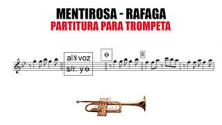 🎺Partitura Para Trompeta MENTIROSA  RAFAGA🎺 🎼 PDF GRATIS KARAOKE [upl. by Gnet]