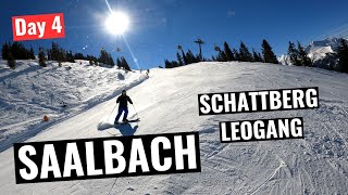 Saalbach Day 4  Skiing Hinterglemm Schattberg  Leogang [upl. by Ariik]