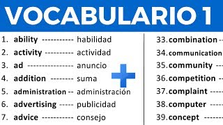 Vocabulario en inglés con pronunciación lección 1 de 8 200 palabras en inglés y español [upl. by Dorothy]