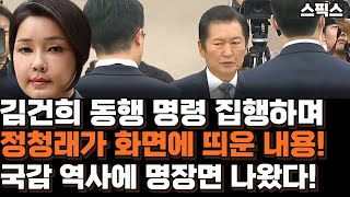 김건희 동행 명령 집행하며 정청래가 화면에 띄운 내용 국정감사 역사에 남을 명장면 나왔다 [upl. by Erised]