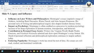 Michel de montaigne  life and work  English literature  ba  ma  essay  non fiction  Part 2 [upl. by Phedra699]