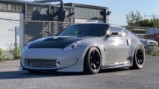 700WHP TwinTurbo 370z STOCK BLOCK HITS STREETS  TOMEI EXHAUST [upl. by Stacey]