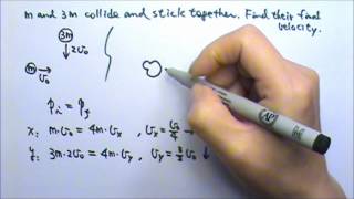 AP Physics 1 Momentum 23 2Dimensional Collision Problem [upl. by Rein]