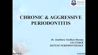 Chronic Periodontitis amp Aggressive Periodontitis [upl. by Granniah]