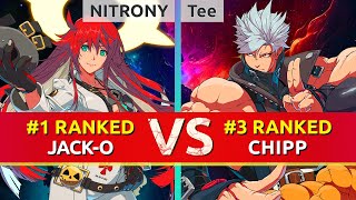 GGST ▰ NITRONY 1 Ranked JackO vs Tee 3 Ranked Chipp High Level Gameplay [upl. by Pepita]