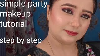 simple party makeup tutorial । step by step। party makeup [upl. by Elston507]