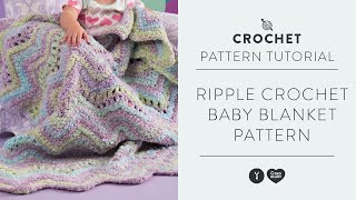 Crochet Baby Ripple Blanket Crochet Tutorial by The Crochet Crowd [upl. by Tabbitha661]