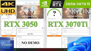 3DMark Time Spy Extreme RTX 3050 VS RTX 3070 Ti  Overclock VS Stock Performance Comparison Test PC [upl. by Ilek]