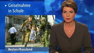 Tagesschau vor 20 Jahren 01092004  Susanne Daubner Geiselnahme von Beslan [upl. by Ellierim760]