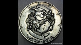 Popeye Carved Half Dollar Hobo Nickel [upl. by Odlo]