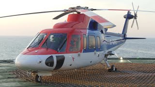 Sikorsky S76 Helicopter Offshore Landing and Shutdown [upl. by Hirasuna643]