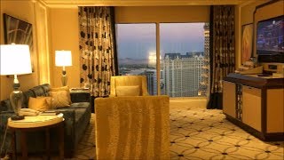 LAS VEGAS BELLAGIO 1Br Suite Fountainview VIP Lounge Blue Tram to Crystals [upl. by Ntsud]