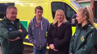 Transplant patient thanks ambulance crew after lifesaving trip to London [upl. by Klapp151]