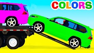 Colors SUV Cars Transportation  Learn Numbers with Superhero amp Colors for Kids Educational Video [upl. by Anital]