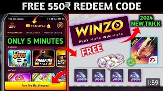 Free 550 Redeem Code  New Diamond Glitch  Winzo App Se Diamond Kaise Le।💥💯 [upl. by Ecal]