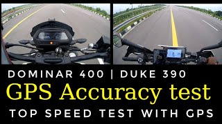 Dominar 400 top speed test with gps  COMPARING WITH DUKE 390 [upl. by Aryad350]