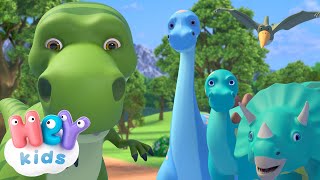 Voici les dinosaures  Le dinosaure dessin animé  HeyKids  Chansons des maternelles [upl. by Grata]