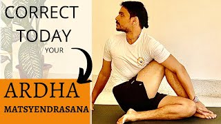 CORRECT TODAY YOUR ARDHA MATSYENDRASANA  HALF SPINAL TWIST  SITTING TWIST  PrashantjYoga [upl. by Bierman]