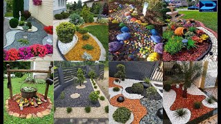 Creative Ideas For Garden Bed Edging  Pea Gravel Garden  Flower Bed Ideas  Pebble Garden Design [upl. by Wiggins]