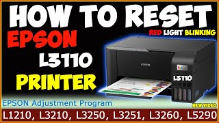 Epson l3110 Reset Kaise Kare  Epson l3110 Red Light Blinking Solution [upl. by Robbert]