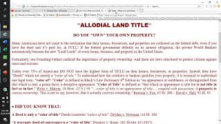 Lets talk about Allodial Titles Land Patents [upl. by Daniala547]