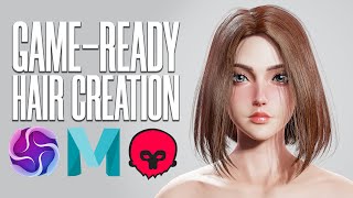 GAMEREADY HAIR CREATION  NO XGEN NO SPEEDUP VERY SIMPLE [upl. by Enirehtakyram]