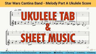 Star Wars Cantina Band  Melody Part A Ukulele Score Play Along [upl. by Issy17]